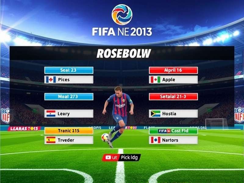 Aerial view of the Rose Bowl Stadium in Pasadena illuminated at night