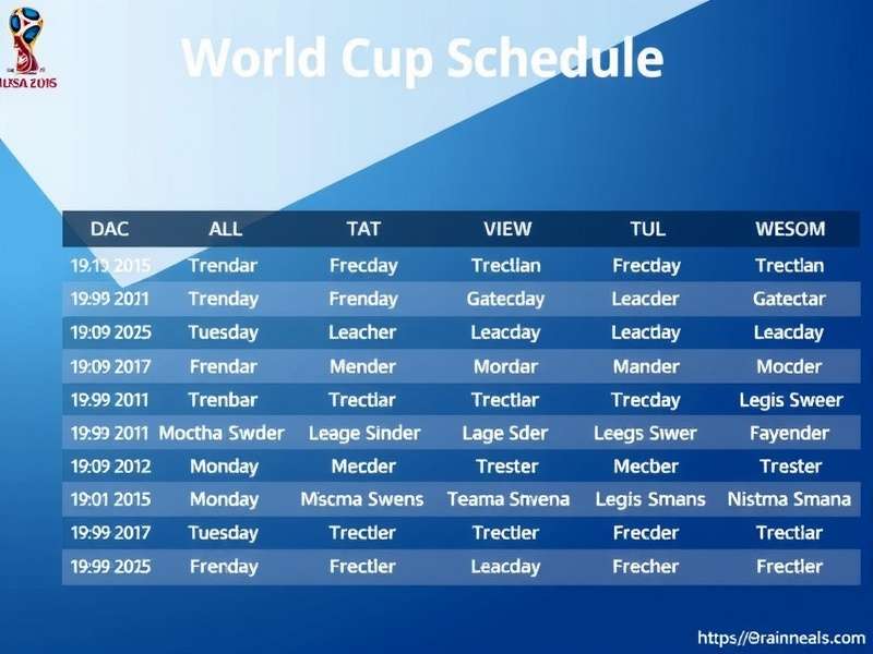 World Cup Schedule 2025 Tournament Calendar with all major events