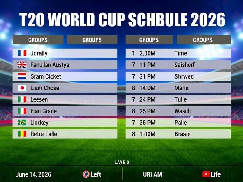 T20 World Cup 2026 Groups Visual Representation