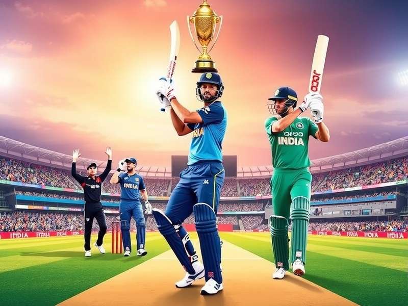 Cricket stadium filled with fans during a night match