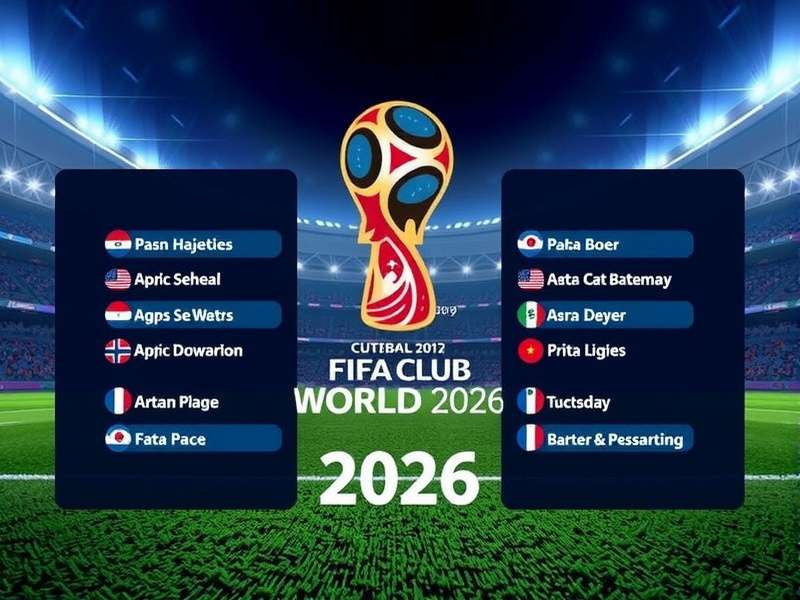 FIFA Club World Cup trophy and football on pitch