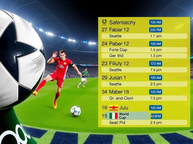 Aerial view of Lumen Field in Seattle prepared for a major football match