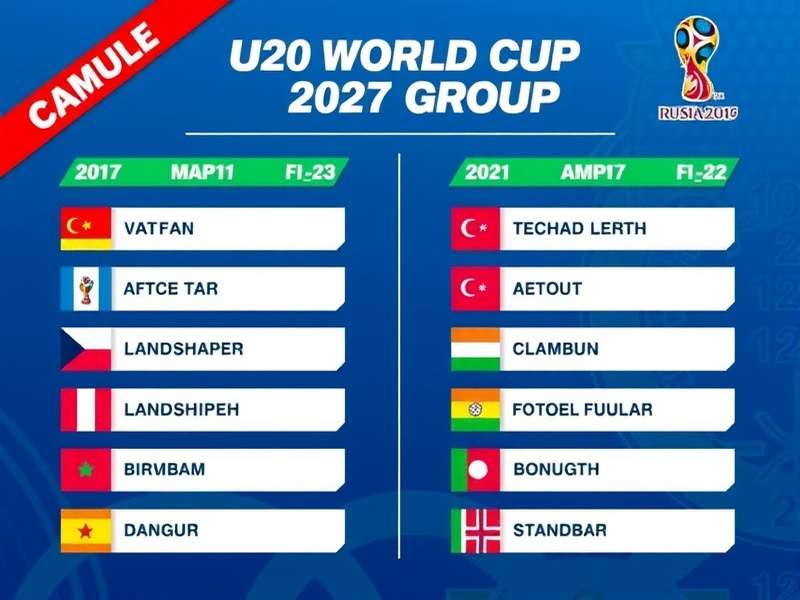 U20 World Cup match action with young players competing