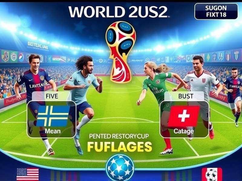 World Cup Trophy surrounded by footballs