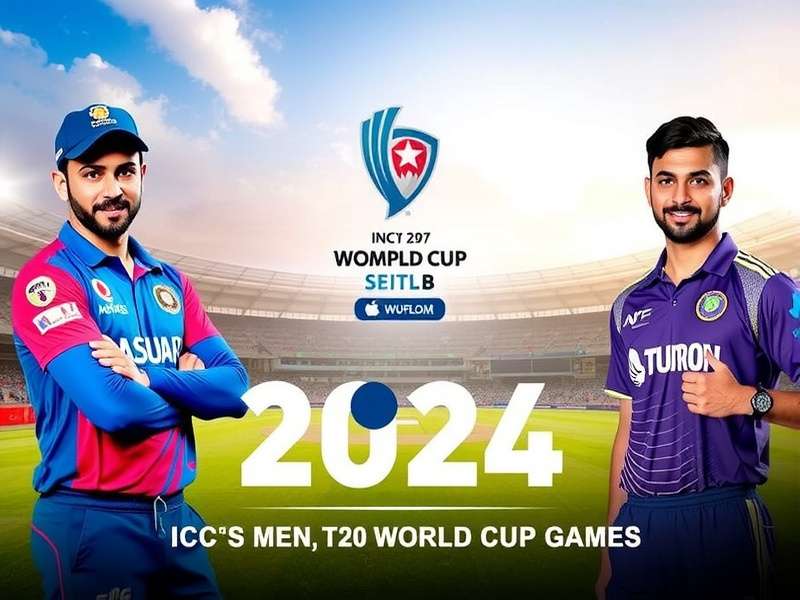 Cricket stadium with a match in progress during a T20 World Cup