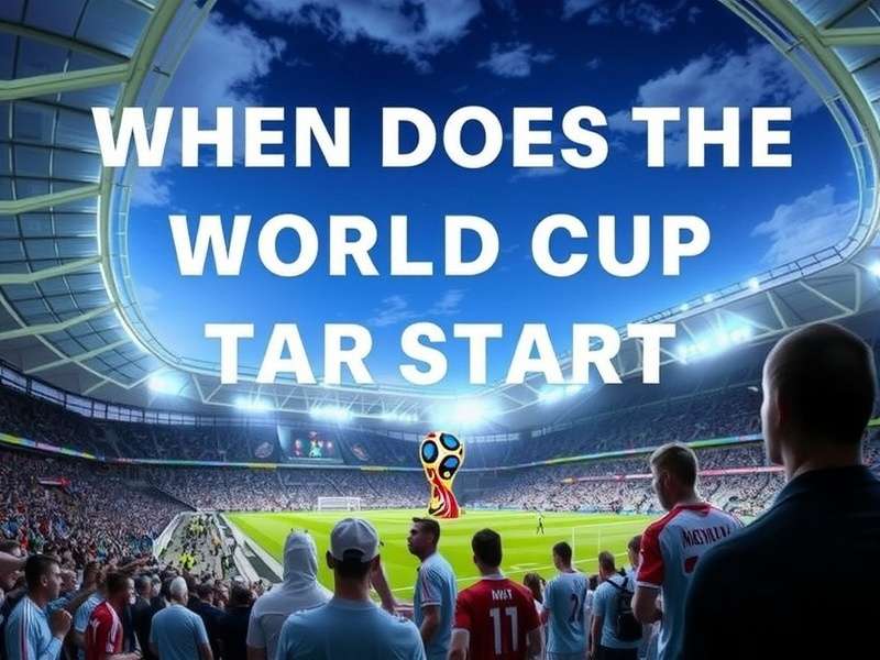 World Cup trophy and stadium with floodlights under evening sky