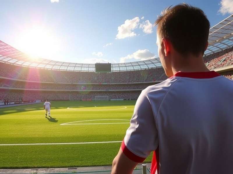 Epic World Cup match moment with stadium lights and roaring fans