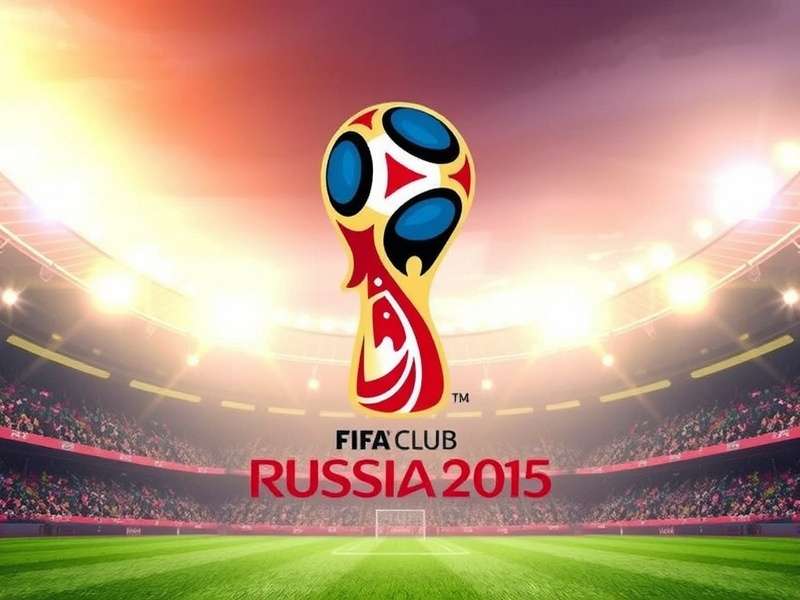 FIFA Club World Cup trophy displayed on the pitch with stadium lights and flags of competing nations