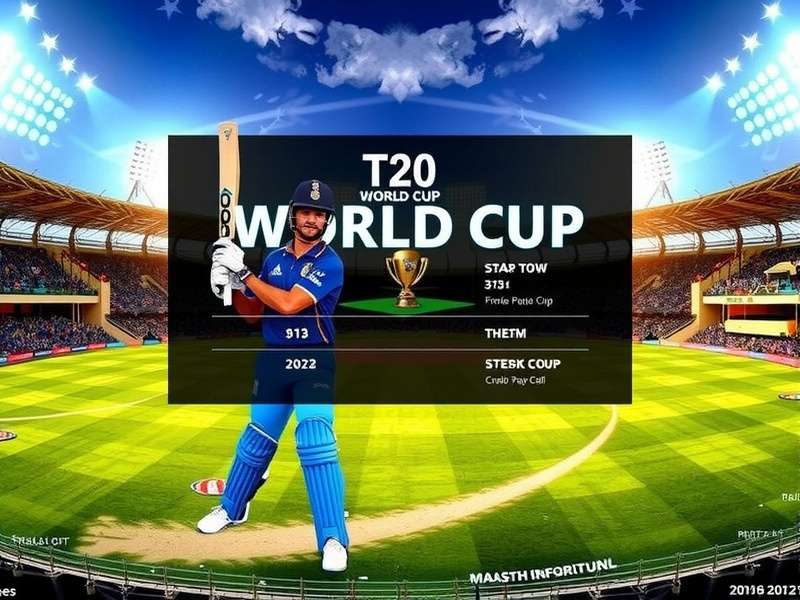 T20 World Cup 2024 schedule banner with teams and venues