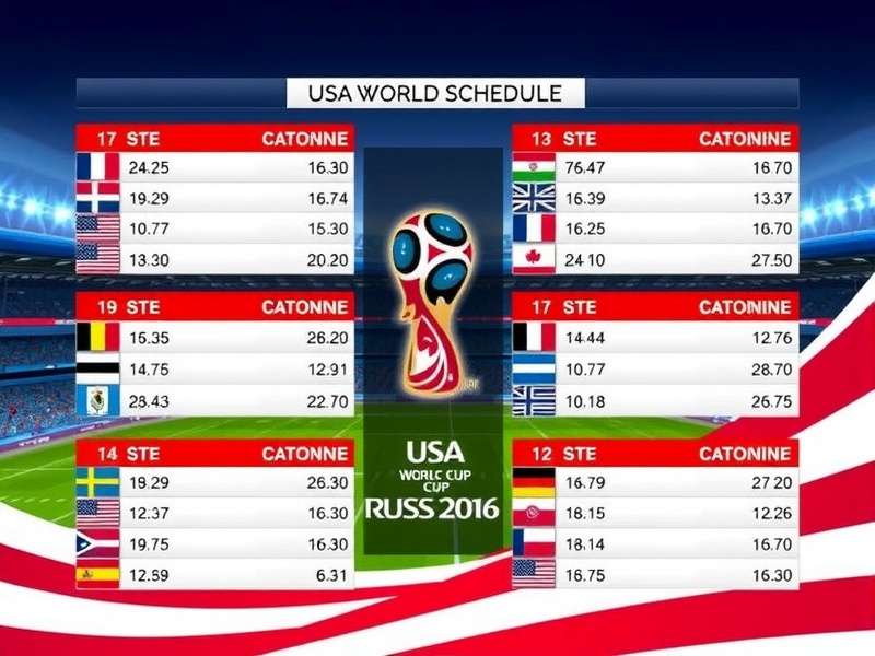 USA World Cup TV schedule live broadcast studio with multiple screens showing football matches