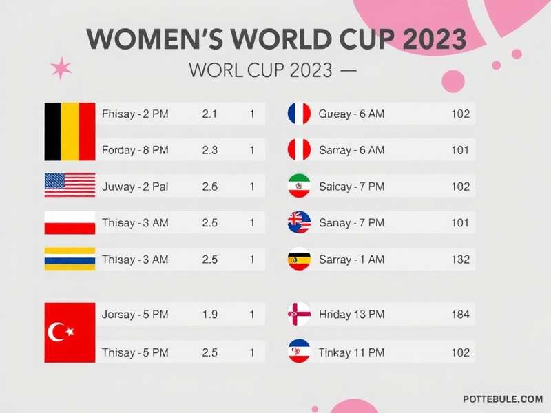 Women's World Cup 2023 official tournament poster with teams and host nations Australia and New Zealand
