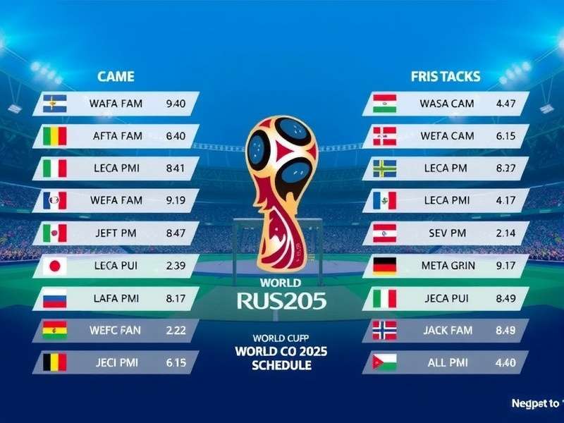World Cup Schedule 2025 Men – Official tournament logo and match fixtures visual